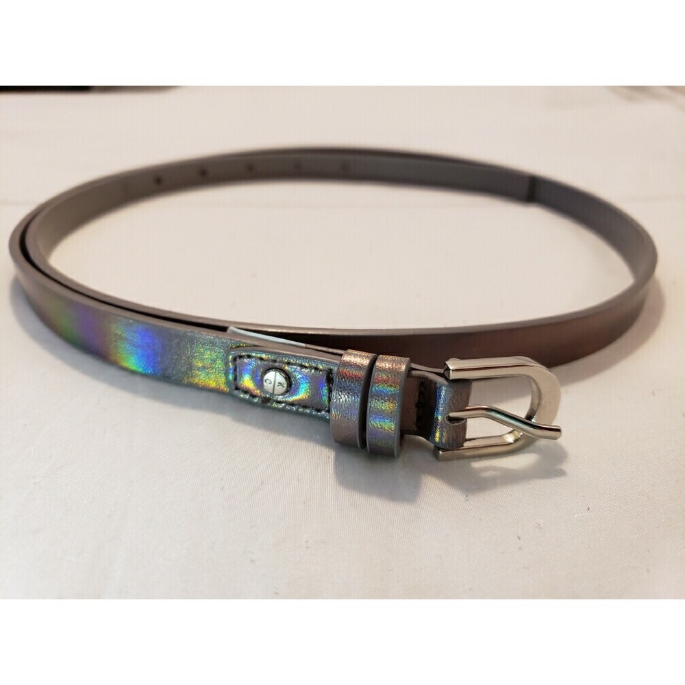 Kenneth Cole Holo/holographic silver belt